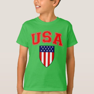 Patriotic U.S.A American Flag Shield T-Shirt