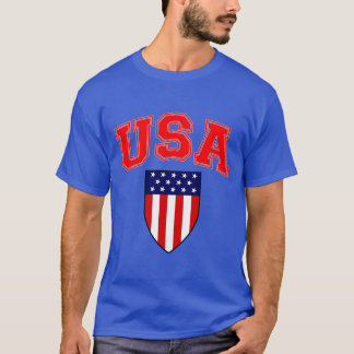 Patriotic U.S.A American Flag Shield T-Shirt