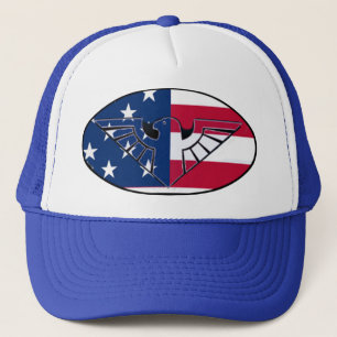Patriotic U S A rustic eagle and flag - Hat