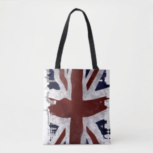 Patriotic UK Union Flag in Grunge style Tote Bag