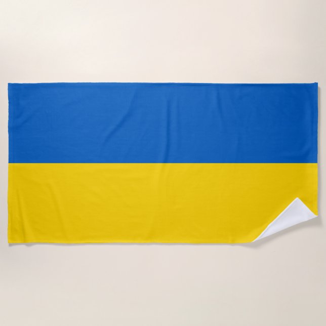Patriotic Ukraine Flag Beach Towel (Front)