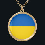Patriotic Ukraine Flag Gold Plated Necklace<br><div class="desc">Patriotic flag of Ukraine.</div>