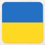 Patriotic Ukraine Flag Square Paper Coaster<br><div class="desc">Patriotic flag of Ukraine.</div>