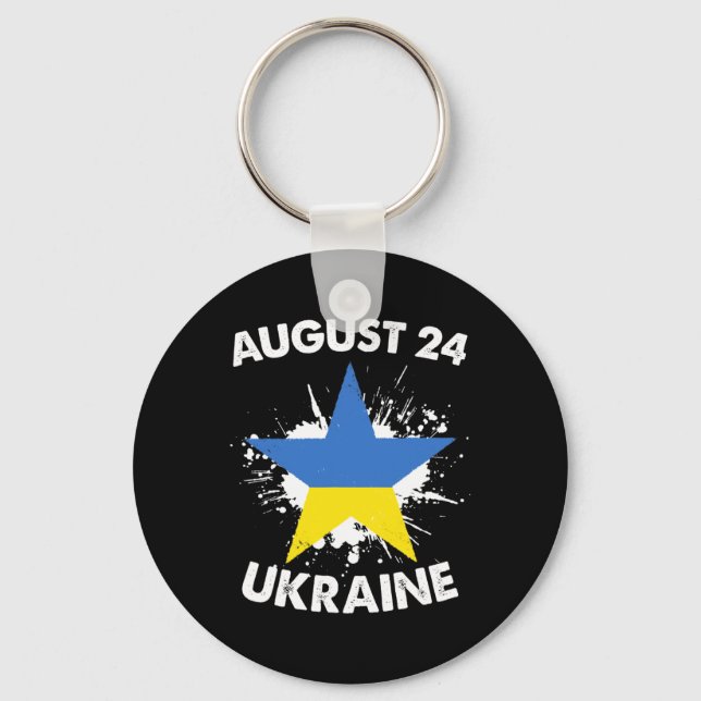 Patriotic Ukraine Pride Independence Day 2022 Ukra Key Ring (Front)
