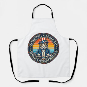 Patriotic Uncle Sam Cat Retro Sunset T-Shirt (2)_1 Apron