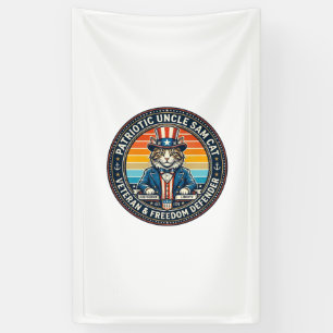Patriotic Uncle Sam Cat Retro Sunset T-Shirt (2)_1 Banner