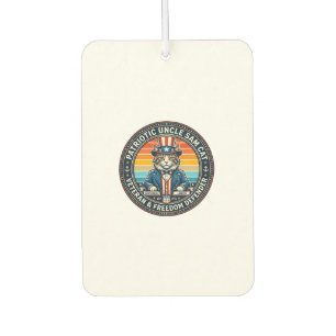 Patriotic Uncle Sam Cat Retro Sunset T-Shirt (2)_1 Car Air Freshener