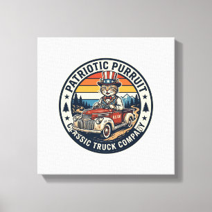 Patriotic Uncle Sam Cat Retro Sunset T-Shirt (5)_1 Canvas Print