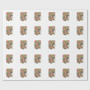 Patriotic Uncle Sam Cat Retro Typography T-Shirt ( Wrapping Paper