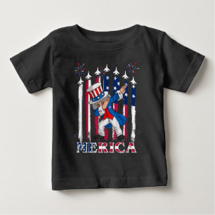 Patriotic Uncle Sam Dabbing 4th of July Baby T-Shirt