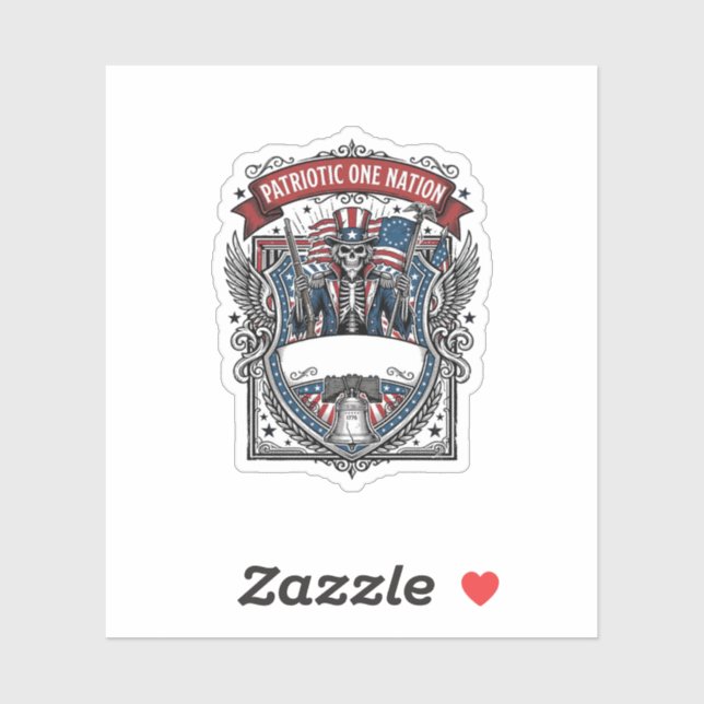 Patriotic Uncle Sam Skeleton Dark Patriot Skeleton (Sheet)