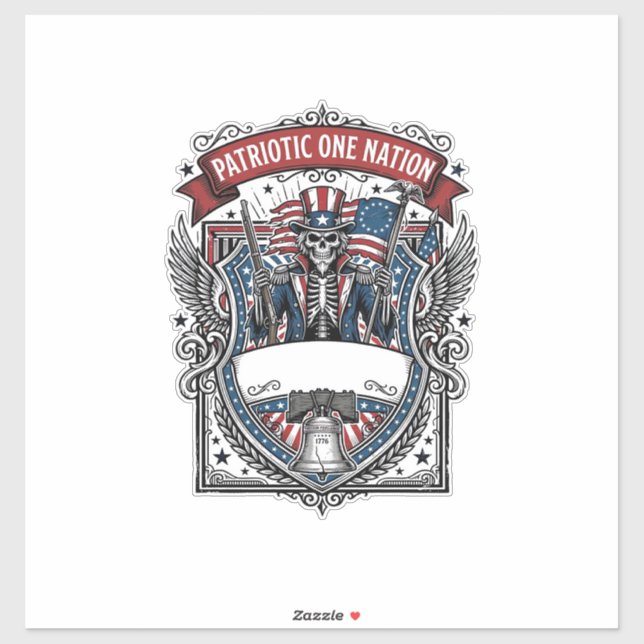Patriotic Uncle Sam Skeleton Dark Patriot Skeleton (Sheet)
