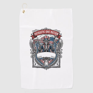 Patriotic Uncle Sam Skeleton Dark Patriot Skeleton Golf Towel