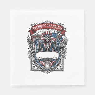 Patriotic Uncle Sam Skeleton Dark Patriot Skeleton Napkin