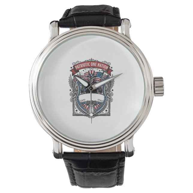 Patriotic Uncle Sam Skeleton Dark Patriot Skeleton Watch (Front)