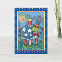 PATRIOTIC UNCLE SAM TURTLE, FUNNY FIRECRACKER Cute