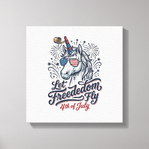Patriotic Unicorn 4th of July Freedom Fly Shirt_1 Canvas Print