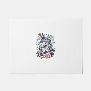 Patriotic Unicorn 4th of July Freedom Fly Shirt_1 Doormat
