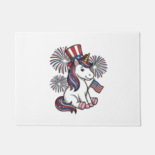 Patriotic Unicorn Fireworks Shirt Design_1 Doormat
