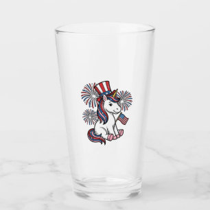 Patriotic Unicorn Fireworks Shirt Design_1 Glass