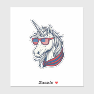 Patriotic Unicorn Flag Sunglasses Vintage Vector_1