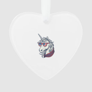Patriotic Unicorn Flag Sunglasses Vintage Vector_1 Ornament