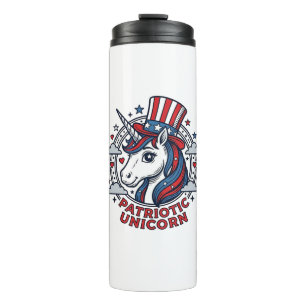 Patriotic Unicorn Vintage Engraving Graphic_1 Thermal Tumbler