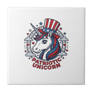 Patriotic Unicorn Vintage Engraving Graphic_1 Tile