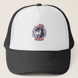 Patriotic Unicorn Vintage Engraving Graphic_1 Trucker Hat