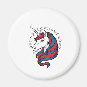Patriotic Unicorn Vintage Engraving Vector Design_ Magnet