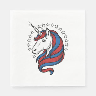 Patriotic Unicorn Vintage Engraving Vector Design_ Napkin