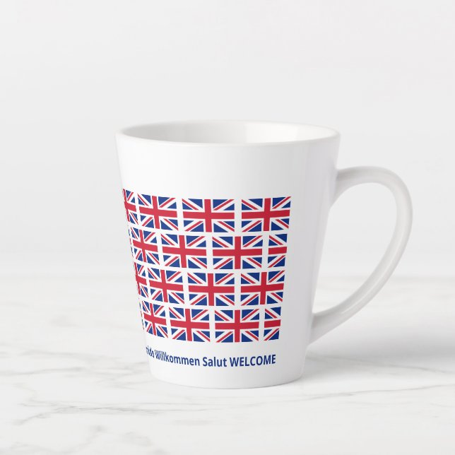 Patriotic Union Jack UK Flag Hospitality Latte Mug (Right)