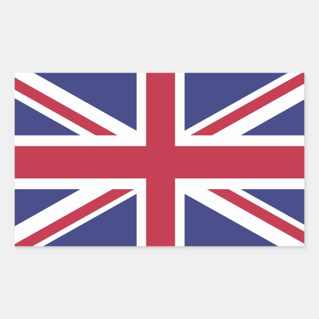 Patriotic United Kingdom Flag Rectangular Sticker (Front)