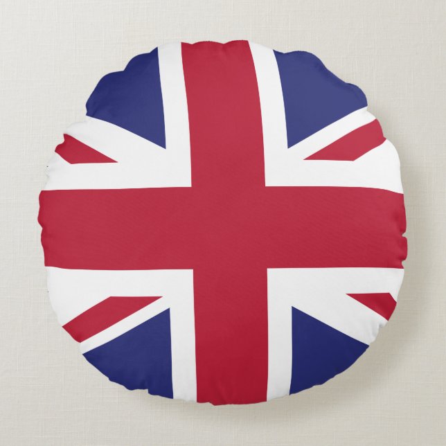Patriotic United Kingdom Flag Round Cushion (Front)