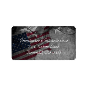 Patriotic United States Flag and Stars Address Label