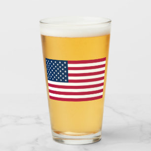 Patriotic United States of America USA flag Glass