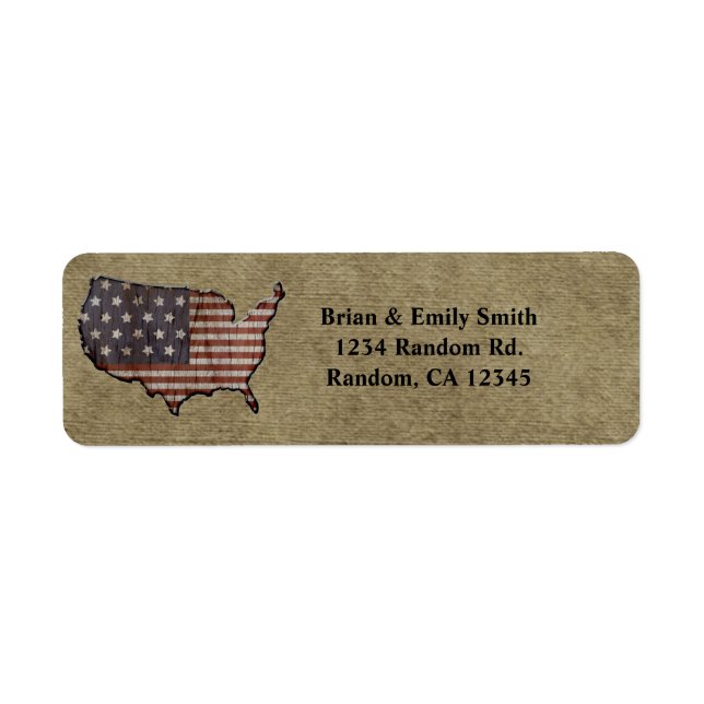 Patriotic United States return address labels (Front)