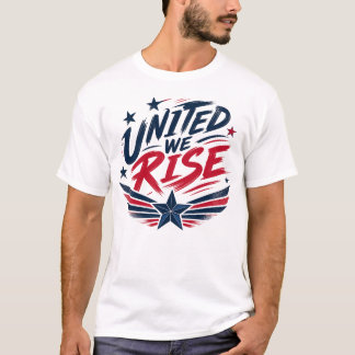 Patriotic United We Rise Americana Graphic T-Shirt