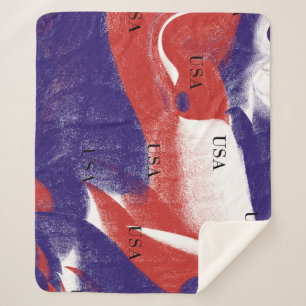 Patriotic Urban Patriotic USA Abstract  Sherpa Blanket