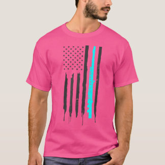 Patriotic Us American Flag Design Flute T-Shirt