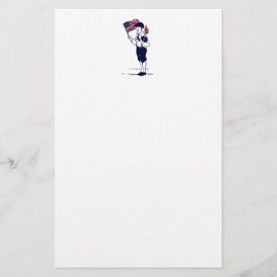 Patriotic US Flag and Fireworks Boy Stationery