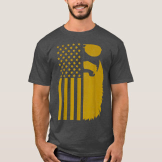 Patriotic US Flag Beard And Sunglasses For Men Wit T-Shirt