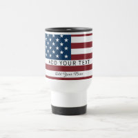 Patriotic US Flag Custom Text Name