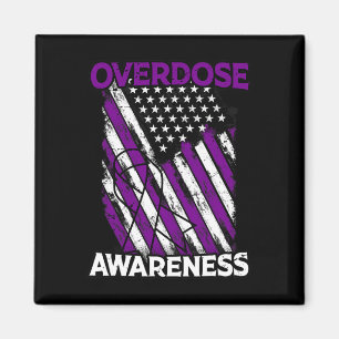 Patriotic Us Flag Drug Overdose Opioid Overdose Aw Magnet
