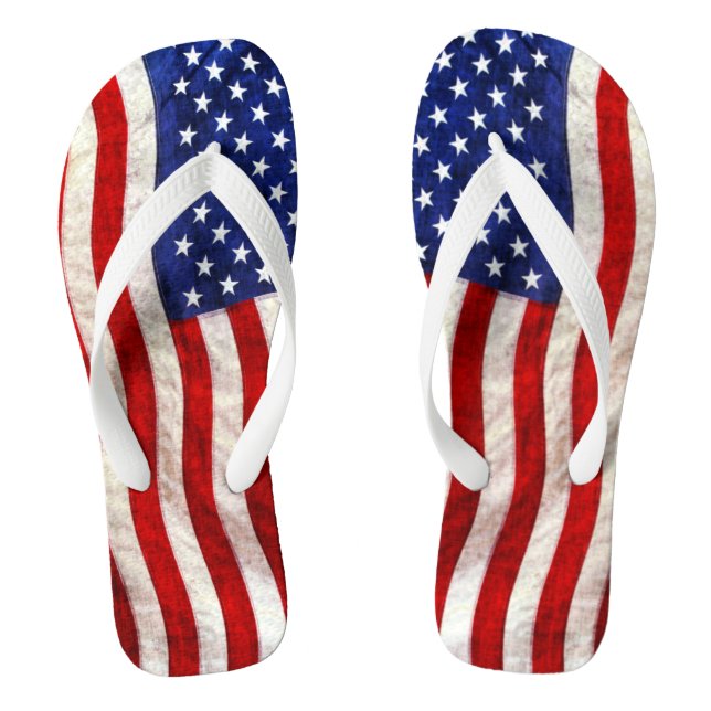 Patriotic US Flag Jandals (Footbed)