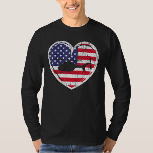 Patriotic Us Flag Red White & Blue Helicopter 4th T-Shirt