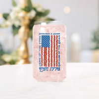 Patriotic US Flag Remember Honour Est 1776 Poppy