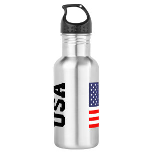 Patriotic US flag stainless steel water bottle