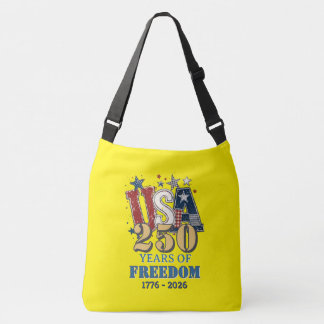 Patriotic USA250 Freedom Eagle Yellow Cross Bag