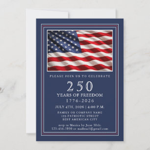Patriotic USA 250th Anniversary Celebration Party Invitation